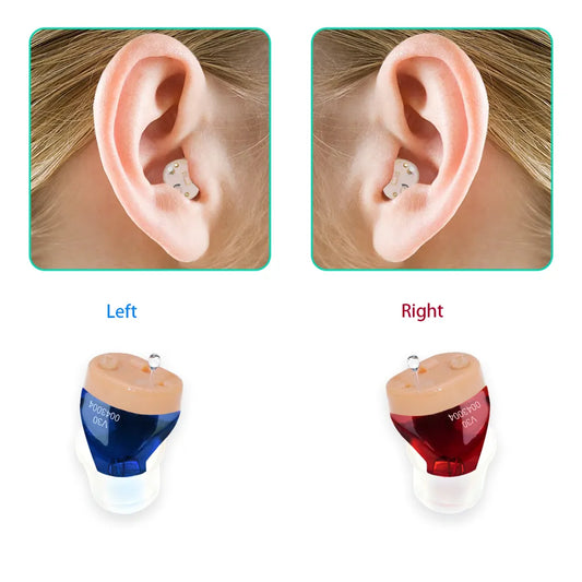 Rechargeable ITC Hearing Aids with Convenient Recharging Case Sound Amplifier In-Ear Hearing Device